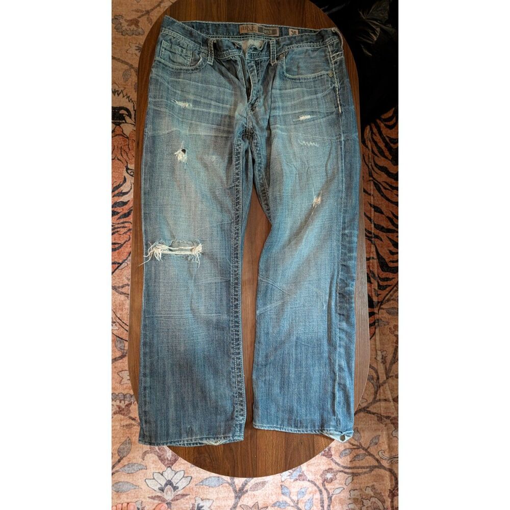 BKE Carter Jeans Men’s 36 Distressed Light Wash Bootcut Y2K Western
